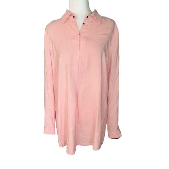 Tyler Boe Tina Silk Peach Blush Pink Tunic Blouse - L - Picture 2 of 10